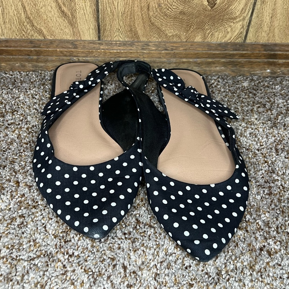 Torrid pointed polka dot sandal